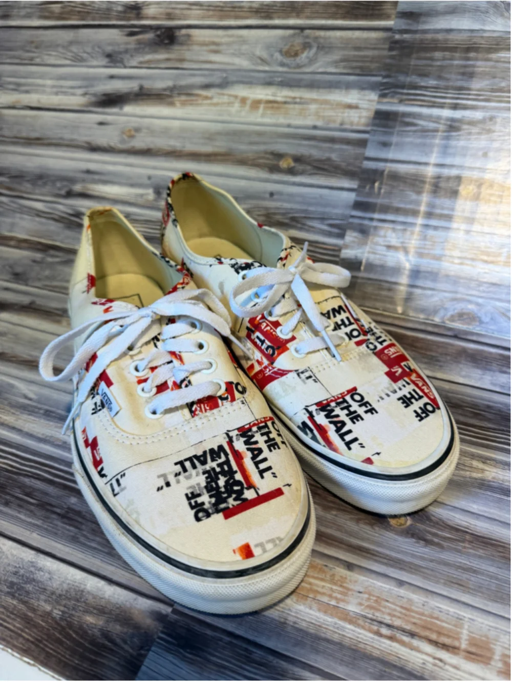 VANS AUTHENTIC PACKING TAPE CREAM WHITE SKATEBOARD SNEAKERS MENS SIZE 10